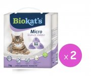 Biokat's保洁 无味结团强效天然白幼砂 7kg x2pcs