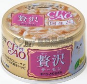 CIAO奢華系-三文魚吞拿魚加雞胸肉貓罐頭80g(12罐)