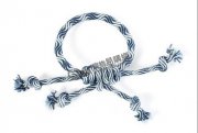 藍色圓形編織繩狗玩具35x17cm