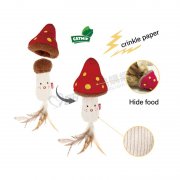 GiGwi蘑菇羽毛2合1玩具含貓草