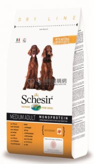 Schesir天然雞肉中型成犬糧12kg