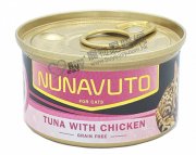 NUNAVUTO無榖物吞拿魚片伴雞肉貓罐頭80g
