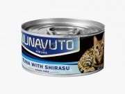 NUNAVUTO無榖物吞拿魚片伴白飯魚貓罐頭80g