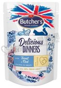 Butcher's經典美味貓用鱒魚鱈魚肉醬包100g