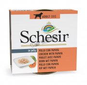 Schesir全天然雞肉絲木瓜及飯狗罐頭150g