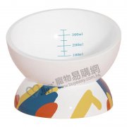 彩色斜口陶瓷碗13.5x10cm