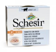 Schesir無穀物吞拿魚海鯛肉汁貓罐頭70g