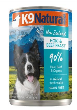 K9Natural牛肉藍尖尾鱈魚盛宴主食狗罐頭370g - 點擊圖像關閉